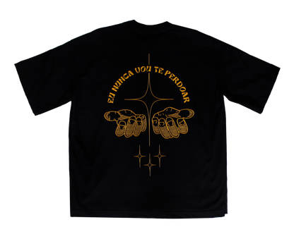 Camiseta Anistia oversized - "Eu nunca vou te perdoar"