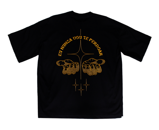 Camiseta Anistia oversized - "Eu nunca vou te perdoar"